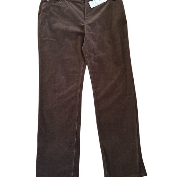 NWT Tummy Slimming Corduroy 5 Pocket Pants  Slimming Panels Relaxed Walnut Brown - Picture 1 of 9